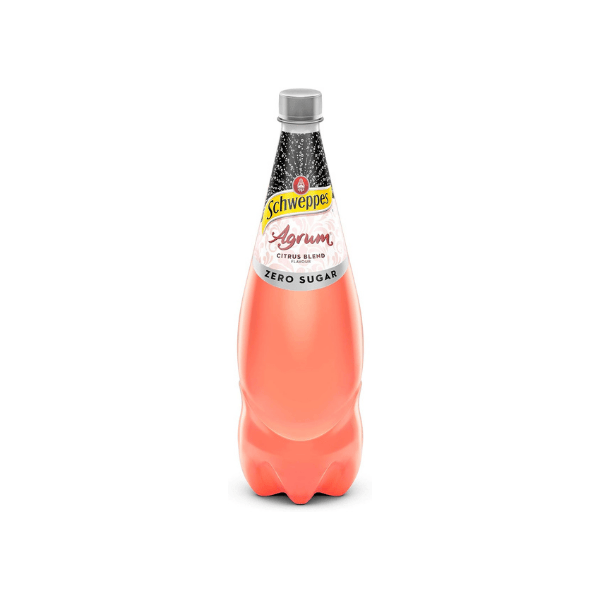 Schweppes Agrum Citrus Zero Sugar 12 x 1.1L Refreshing Sugar-Free Citrus Drink