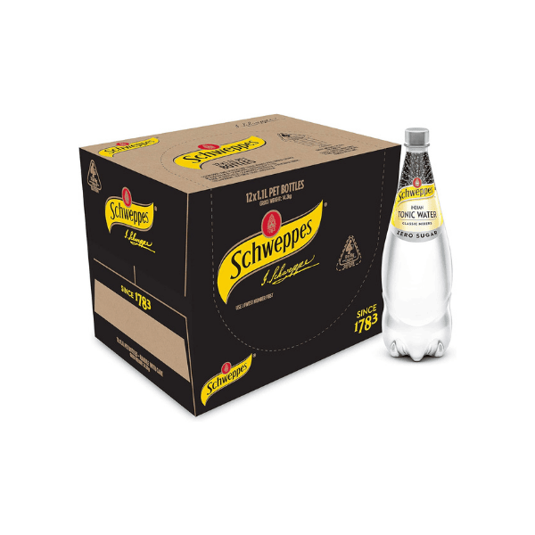 Schweppes Diet Tonic Water 12 x 1.1L Sugar Free Sparkling Mixer