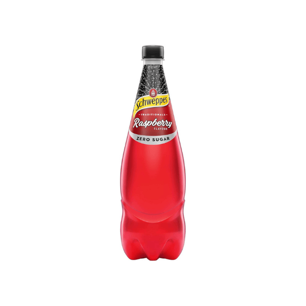 Schweppes Raspberry Zero Sugar 12 x 1.1L – Refreshing Sugar Free Raspberry Drink