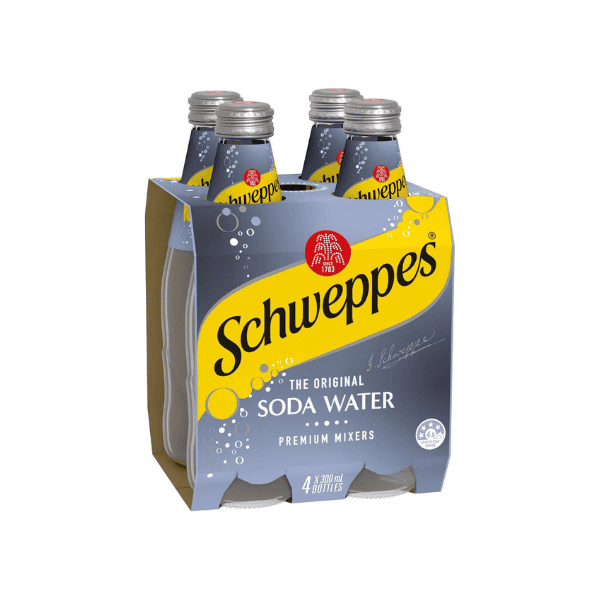 Schweppes Soda Water 300ml 4-Pack Set of 6 – Crisp Sparkling Refreshment