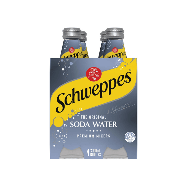 Schweppes Soda Water 300ml 4-Pack Set of 6 – Crisp Sparkling Refreshment