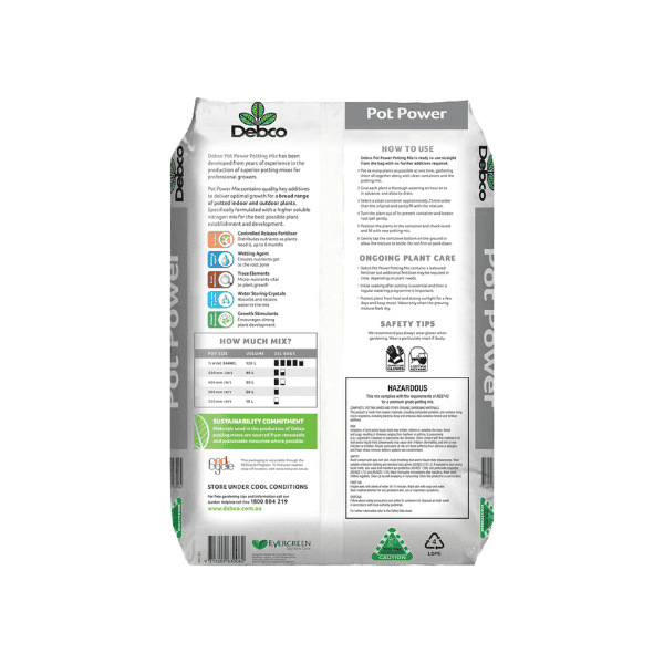 Debco Pot Power Potting Mix 25L Boost Plant Health with Nutrient-Packed Soil