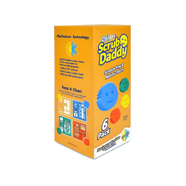 Vibrant Scrub Daddy Colors Multipurpose Cleaning Sponges pack of 6