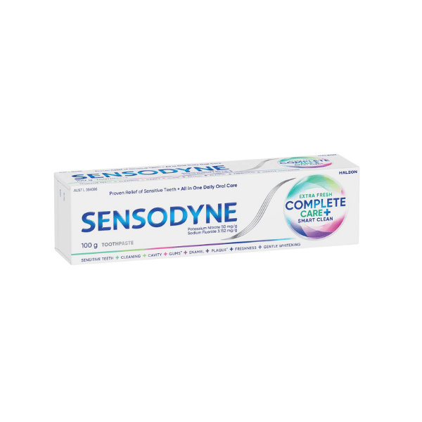 Sensodyne Complete Care + Smart Clean Toothpaste for Sensitive Teeth Extra Fresh 100g Tube