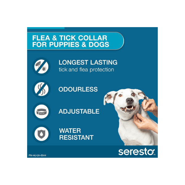 Seresto Flea & Tick Collar Adjustable Water-Resistant and Odourless for Dogs Up to 8 kg