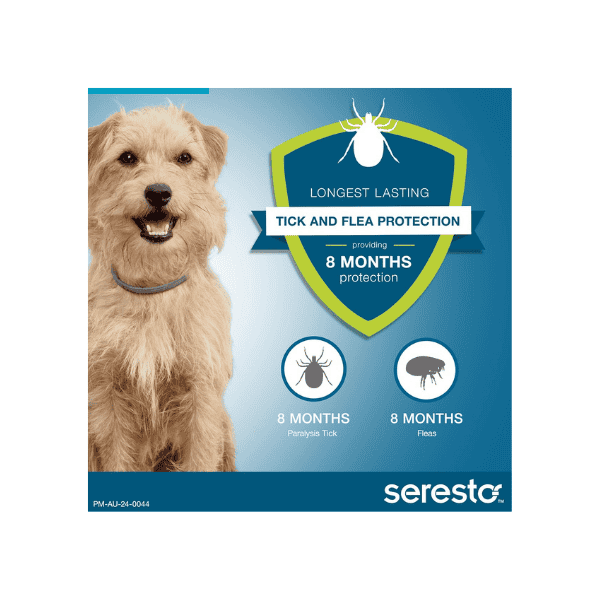 Seresto Flea & Tick Collar Adjustable Water-Resistant and Odourless for Dogs Up to 8 kg