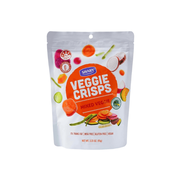 Shary Mixed Veggie Crisps 95g – Healthy Gluten-Free Vegan Snack with No Added Sugar