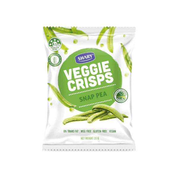 Shary Snap Pea Veggie Crisps 20g – Healthy Vegan Gluten-Free Snack with No Added Sugar