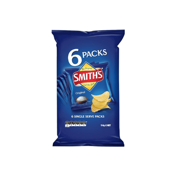 Smith's 6 Serve Pack of Crinkle Cut Original Potato Chips 114 g of Flavor