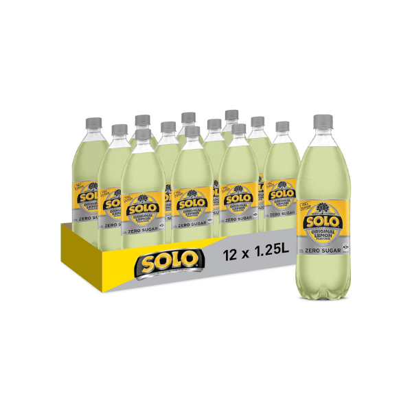 Solo Lemon Zero Sugar Soft Drink 12 x 1.25L Sugar-Free Refreshing Lemon Flavor