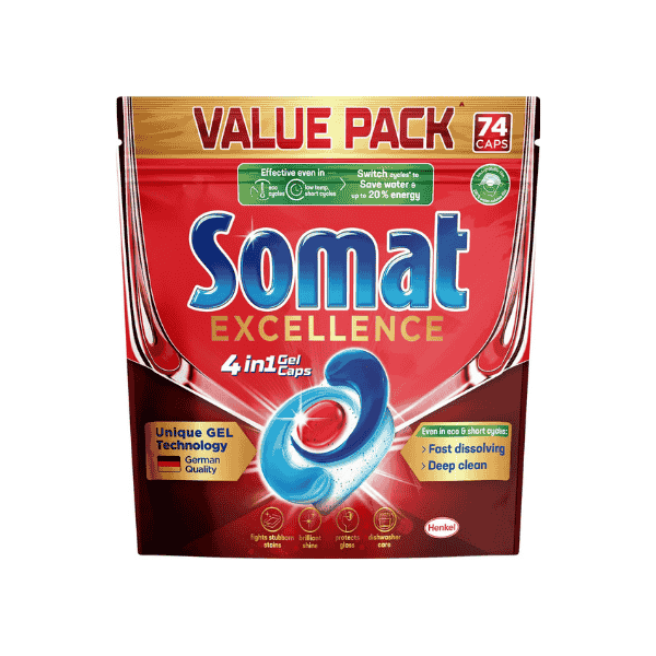 Somat Excellence 4 in 1 Dishwasher Tablets 74 Count