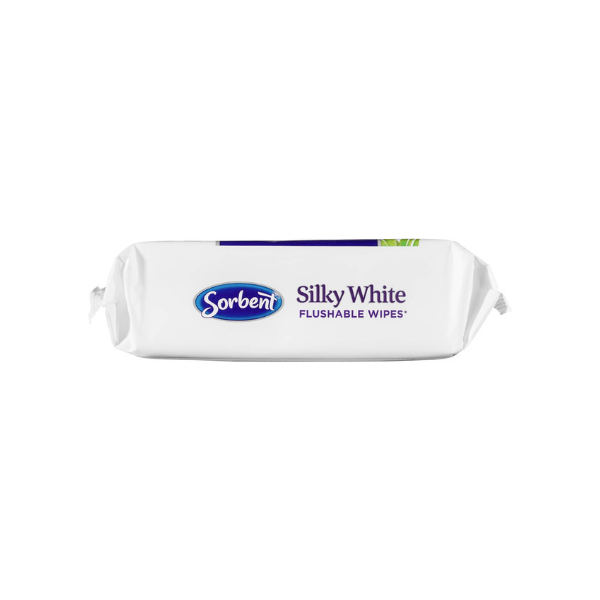 Sorbent White Flushable Silky Wipes 80 pack