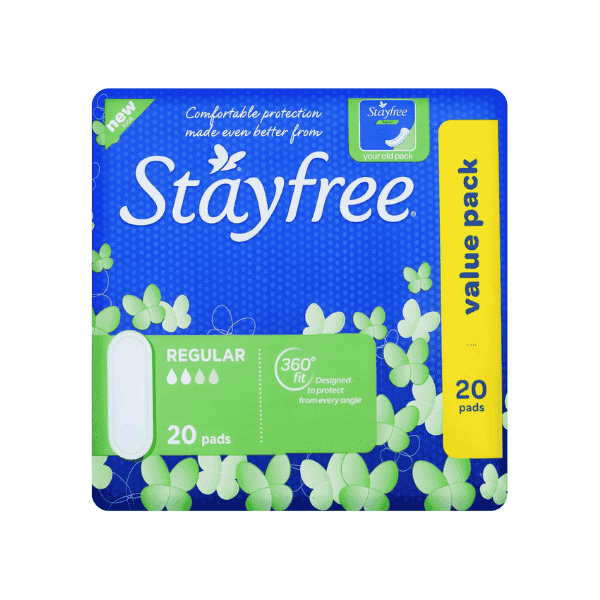 Stayfree Regular Pads No Wings 20 Pack Leak-Proof Protection for Your Everyday Needs