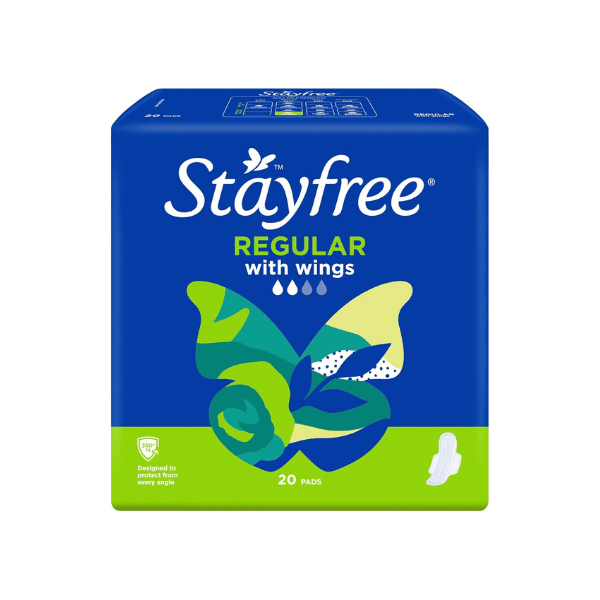 Stayfree Regular Pads with Wings 20 Count Fresh & Secure Protection for Everyday Needs