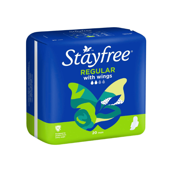 Stayfree Regular Pads with Wings 20 Count Fresh & Secure Protection for Everyday Needs