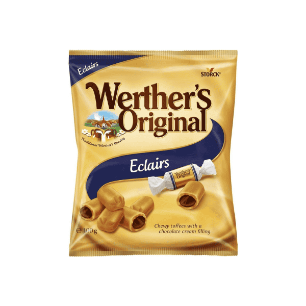 Storck Werther's Original Éclairs Decadent Chocolate Cream Toffees in a 100g Bag