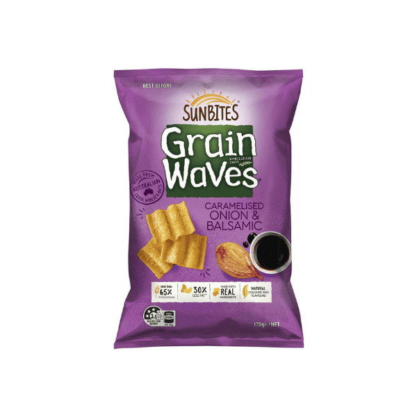 Sunbites Grain Waves Caramelised Onion & Balsamic Crisps A Gourmet Snack 170 g