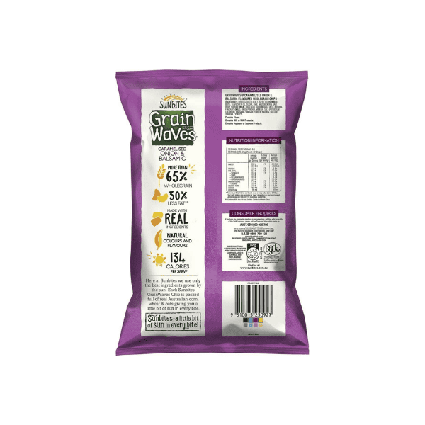 Sunbites Grain Waves Caramelised Onion & Balsamic Crisps A Gourmet Snack 170 g