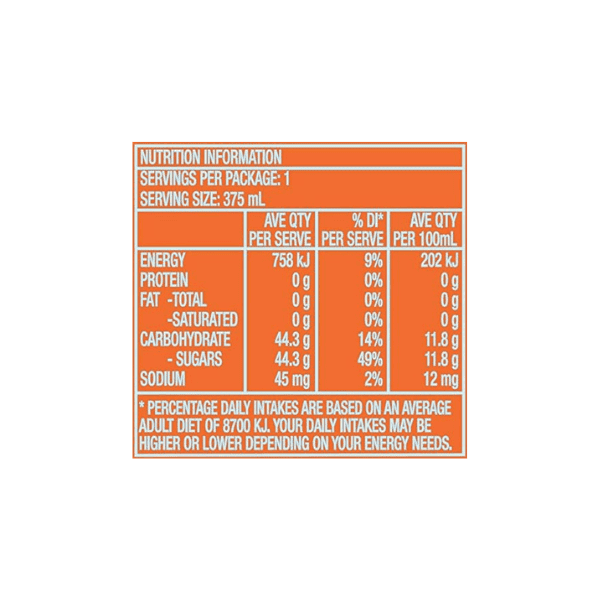 Sunkist Orange Soft Drink Multipack (30 x 375 mL)