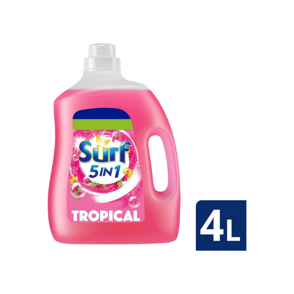 Surf Liquid Washing Detergent Tropical 80W in 4L Bottle