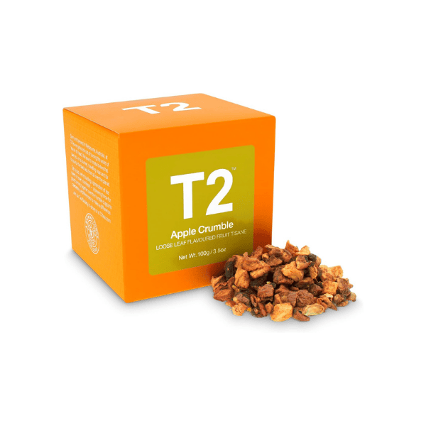 T2 Apple Crumble Loose Leaf Tea 100g in Gift Cube Sweet & Fruity Flavour