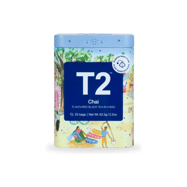 T2 Tea Chai 25 Black Tea Bags in Icon Tin 2020 Collector’s Edition