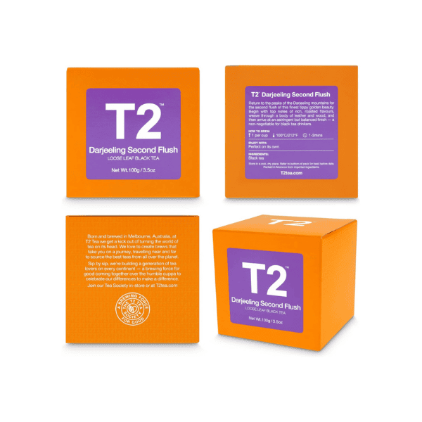 T2 Tea Darjeeling 2nd Flush 100g of Premium Loose Leaf Black Tea for a Refined Taste