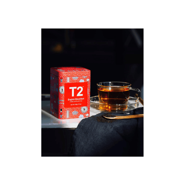 T2 Tea English Breakfast Black Tea Bags 25 Count Icon Tin 2020 Special Edition