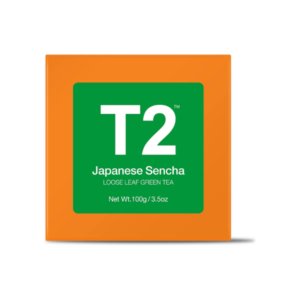 T2 Japanese Sencha Green Tea 100g Loose Leaf Tea in Luxurious Gift Cube