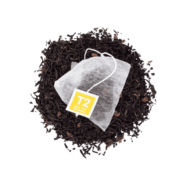 T2 Tea New York Breakfast Black Tea 25 Tea Bags for a Rich Full-Flavored Breakfast