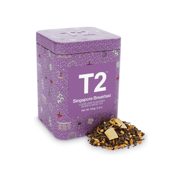 T2 Singapore Breakfast Black Tea 100g Loose Leaf in Special Limited Edition Tin