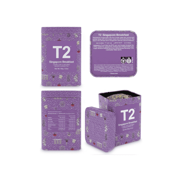 T2 Singapore Breakfast Black Tea 100g Loose Leaf in Special Limited Edition Tin