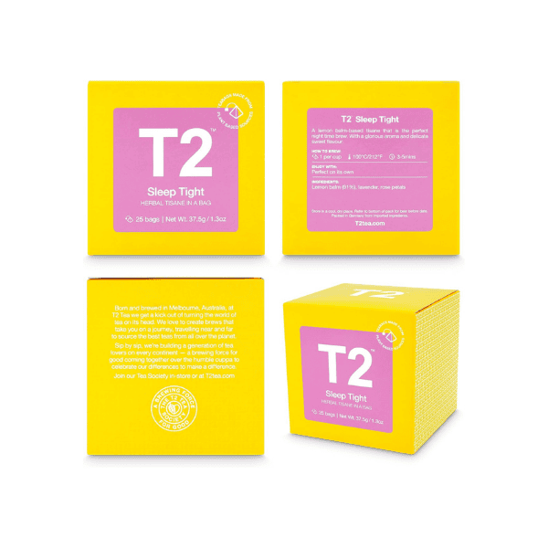 T2 Tea Sleep Tight Herbal Tea  25 Bags in Box for a Calming Sleep-Inducing Brew