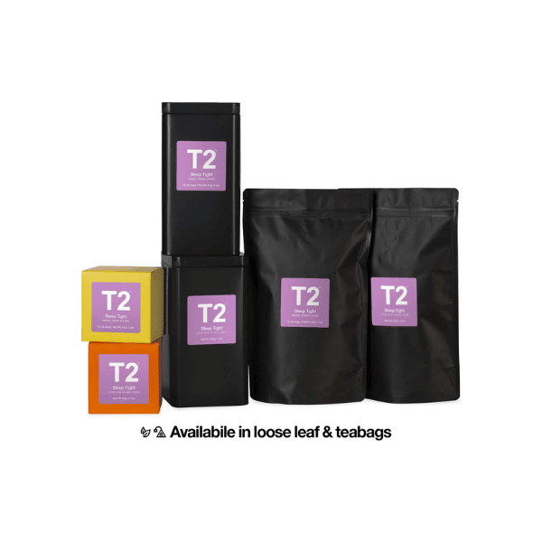 T2 Tea Sleep Tight Herbal Tea  25 Bags in Box for a Calming Sleep-Inducing Brew