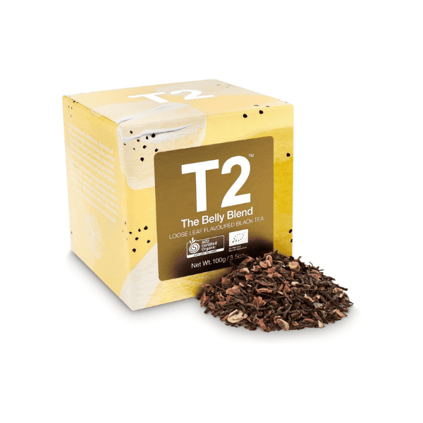 T2 The Belly Blend 100g Loose Leaf Tea in Feature Cube for Digestive Relief