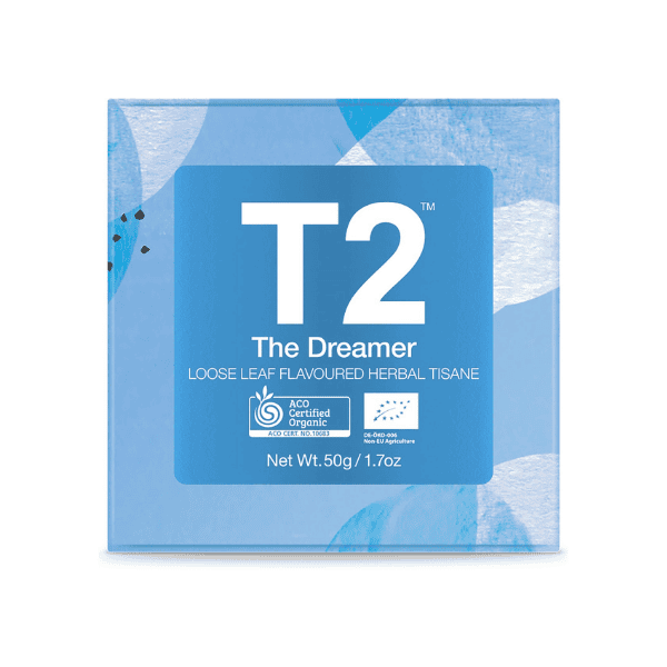 T2 Tea The Dreamer 50g Loose Leaf Tea in a Feature Cube for a Blissful Brew