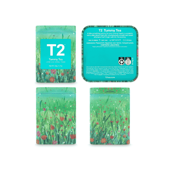 T2 Tea Tummy Tea 50g Loose Leaf Herbal Tea in Limited Edition 2020 Icon Tin