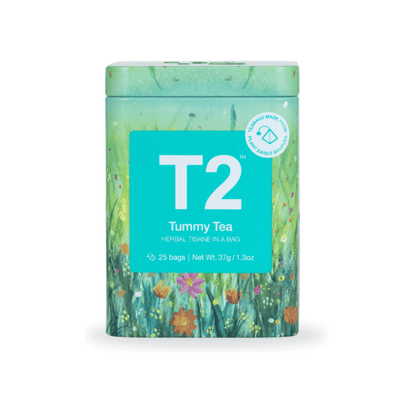 T2 Tea Tummy Tea 25 Herbal Tea Bags in Icon Tin for Stomach Soothing & Comfort