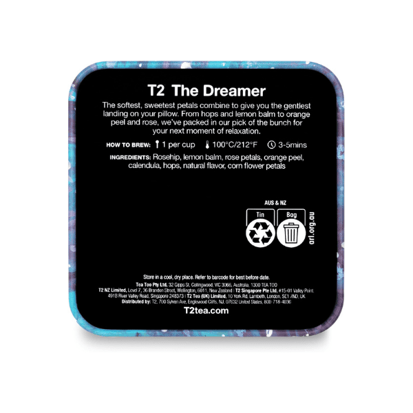 T2 The Dreamer Herbal Tea 50g Loose Leaf in Icon Tin for a Peaceful Night’s Sleep