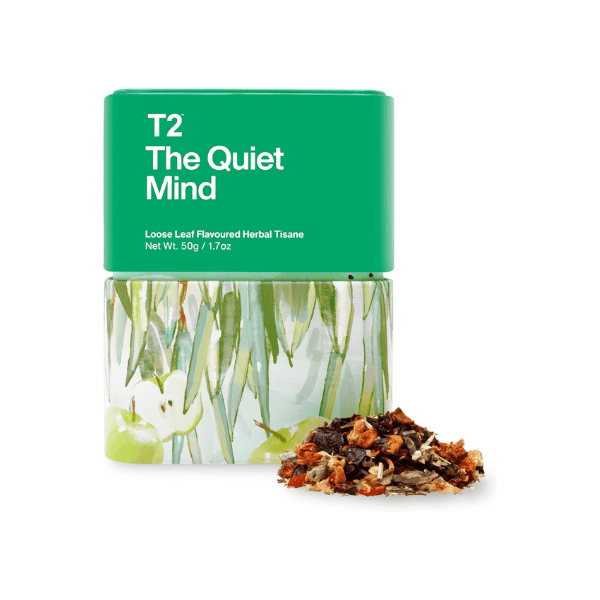 T2 Quiet Mind Loose Leaf Herbal Tea 50g Tisane in Icon Tin for Soothing Calm