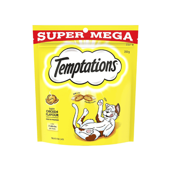 TEMPTATIONS Tasty Chicken Flavour Cat Treats 350g of Irresistible Goodness