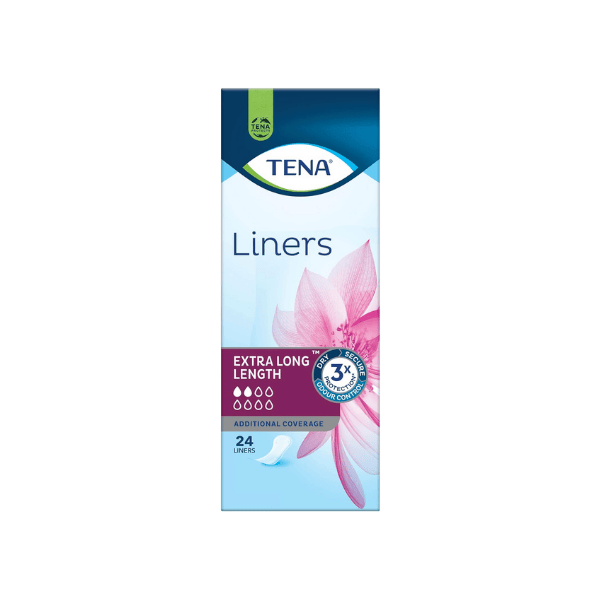 TENA Extra Long Length Liner for Light Incontinence 24 Count Soft Absorbent and Reliable