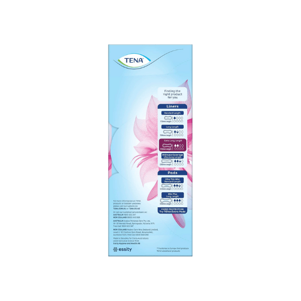 TENA Extra Long Length Liner for Light Incontinence 24 Count Soft Absorbent and Reliable