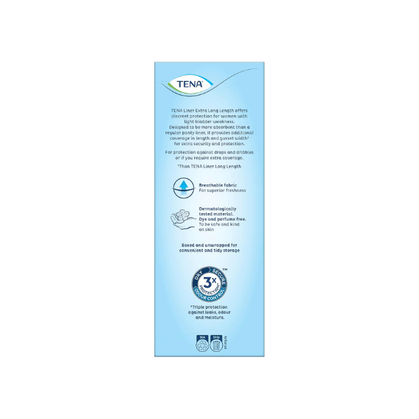 TENA Extra Long Length Liner for Light Incontinence 24 Count Soft Absorbent and Reliable