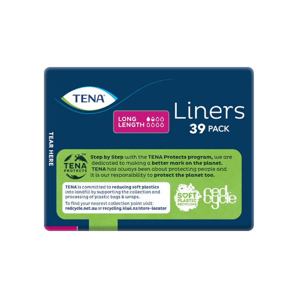 TENA Incontinence Liners Long Length Light Absorbency 39 Count