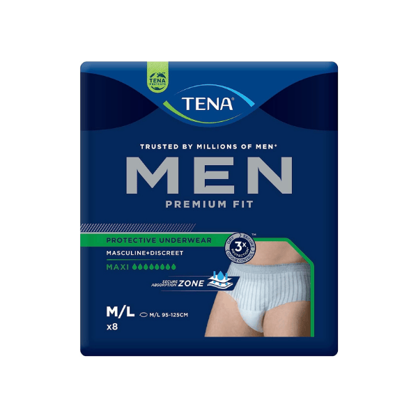 TENA MEN Protective Underwear Maxi 8 Pack Heavy Incontinence Protection with Premium Comfort