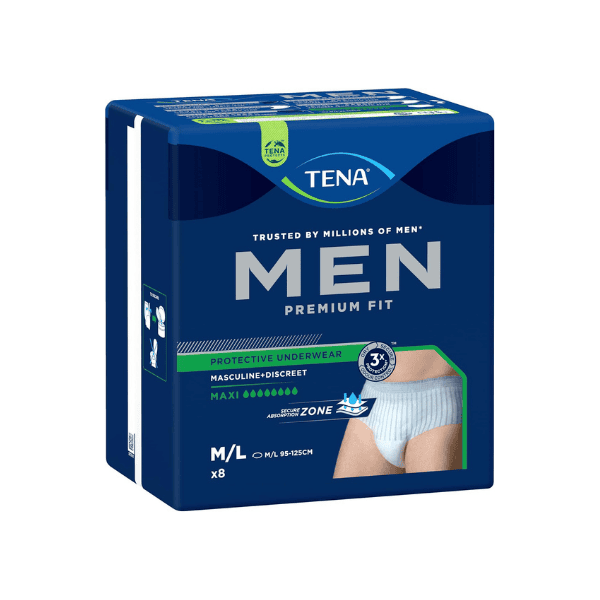 TENA MEN Protective Underwear Maxi 8 Pack Heavy Incontinence Protection with Premium Comfort