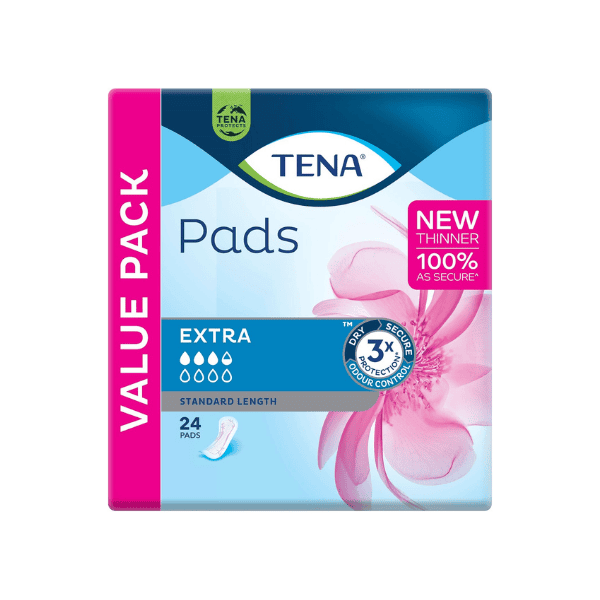 TENA Incontinence Pads Extra Standard Length 24 Count