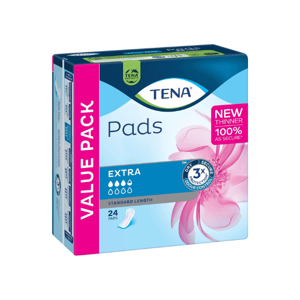 TENA Incontinence Pads Extra Standard Length 24 Count