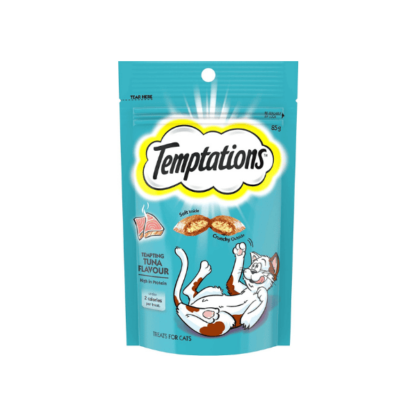 TEMPTATIONS Tempting Tuna Flavor Snacks 85g Pack of 6 for a Flavorful Treat